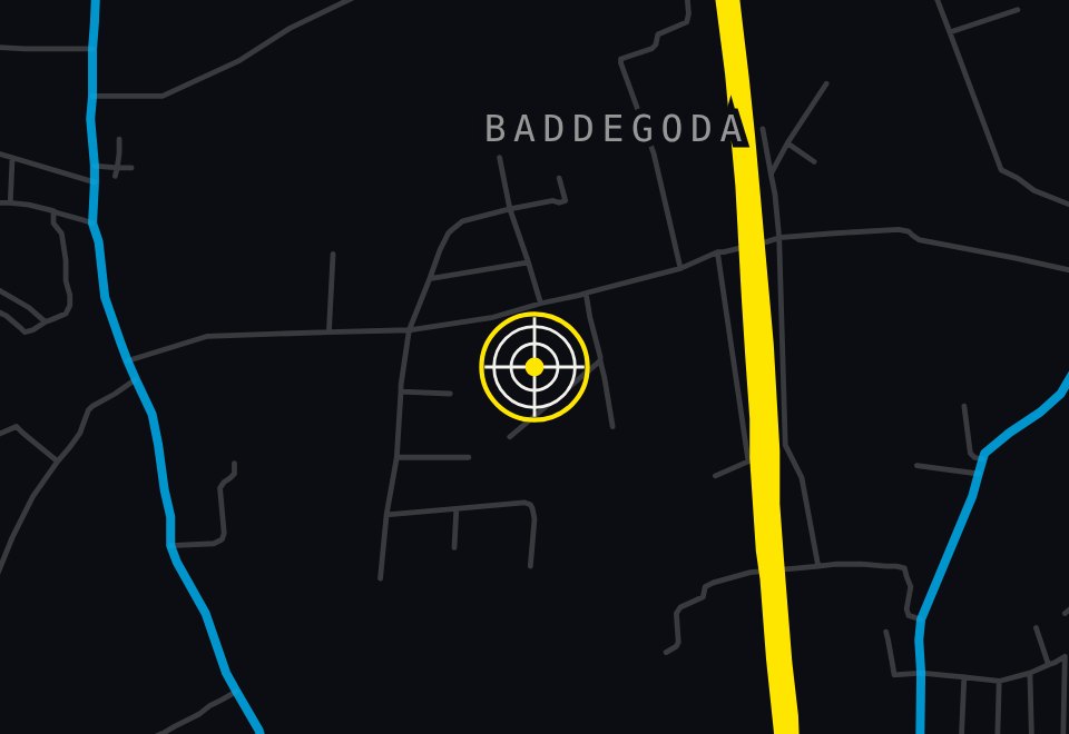 Map of Baddegoda with the press marked